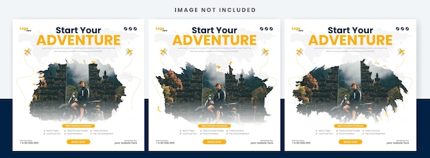 Vector travel holiday explore world instagram post or social media post template