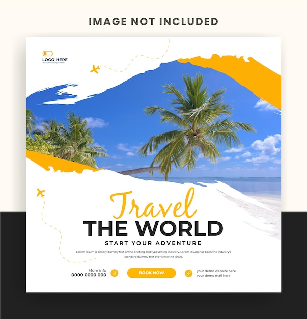 Travel holiday instagram post or social media post template