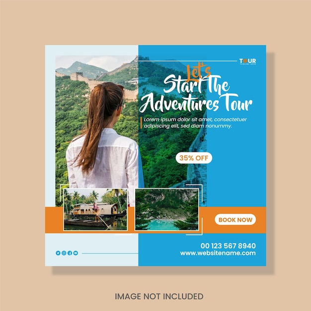 Travel Holiday Social Media Post Design