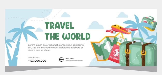 Travel or holiday template banner design