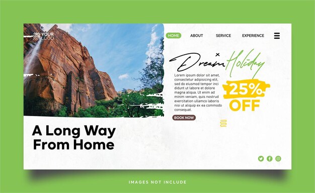 Vector travel holiday vacation homepage banner