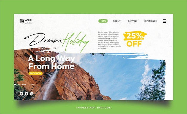 Vector travel holiday vacation homepage banner