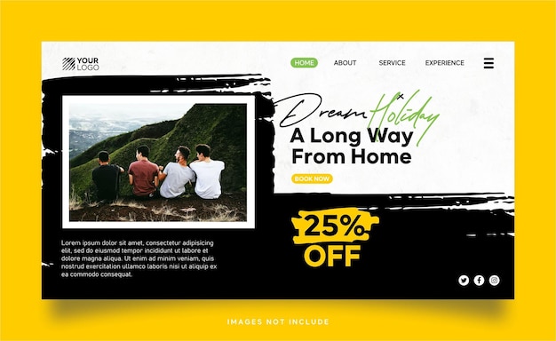 Vector travel holiday vacation homepage banner