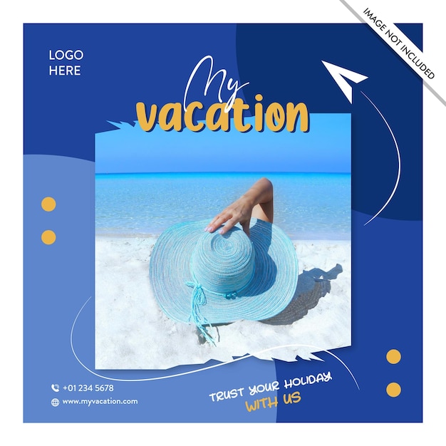 Travel holiday vacation social media post web banner