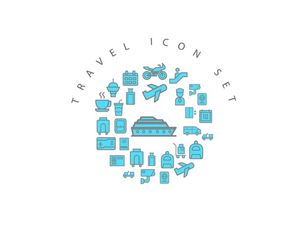 여행 아이콘 세트 디자인