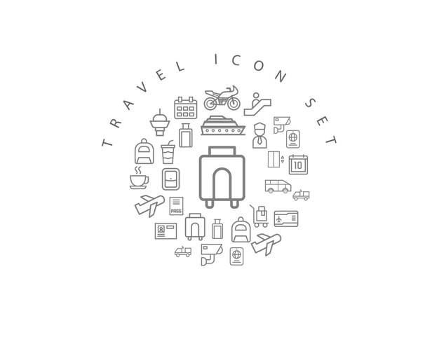 여행 아이콘 세트 디자인