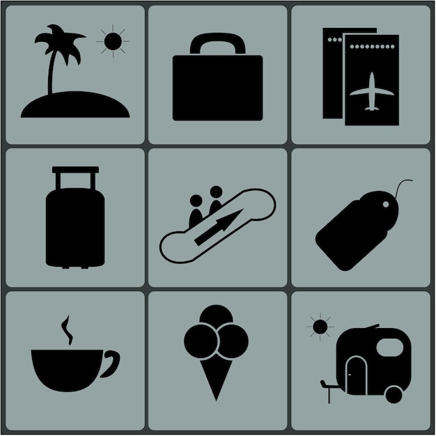 Vector travel icons set vector