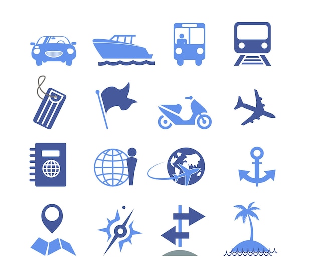 travel icons set