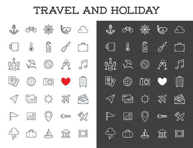 Vector travel icons vector set geweldig voor alle doeleinden zoals print web of mobile apps collection