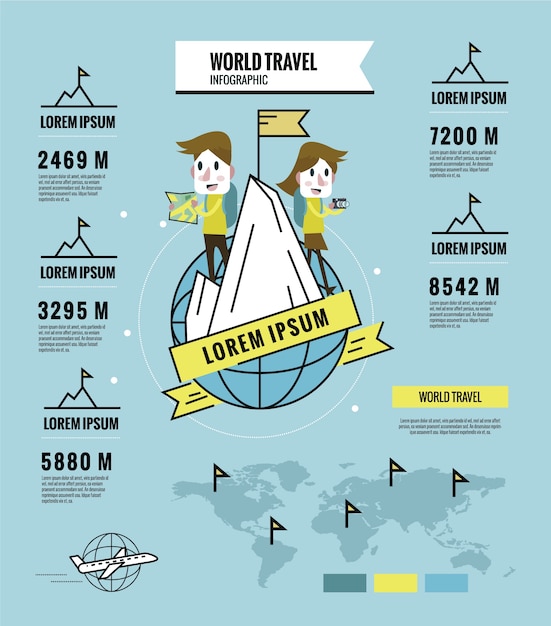 Vettore design infografici di viaggio