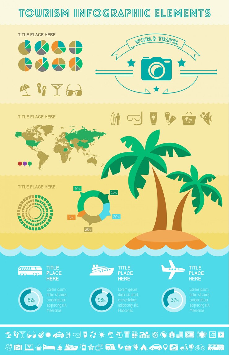 Vector travel infographic template.
