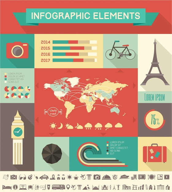 Vector travel infographic template.