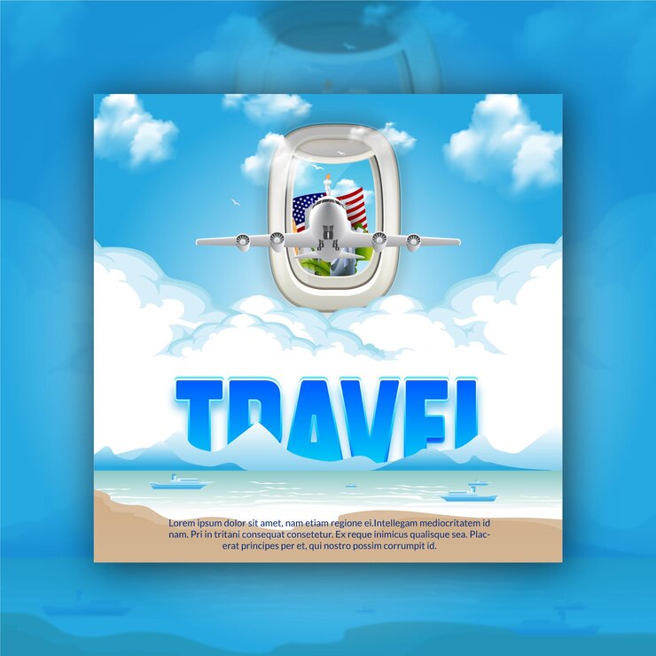 Шаблон поста в социальных сетях Travel instagram