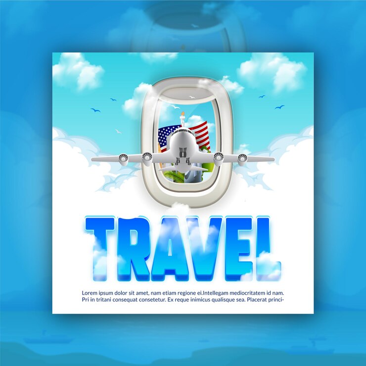 Шаблон поста в социальных сетях Travel instagram