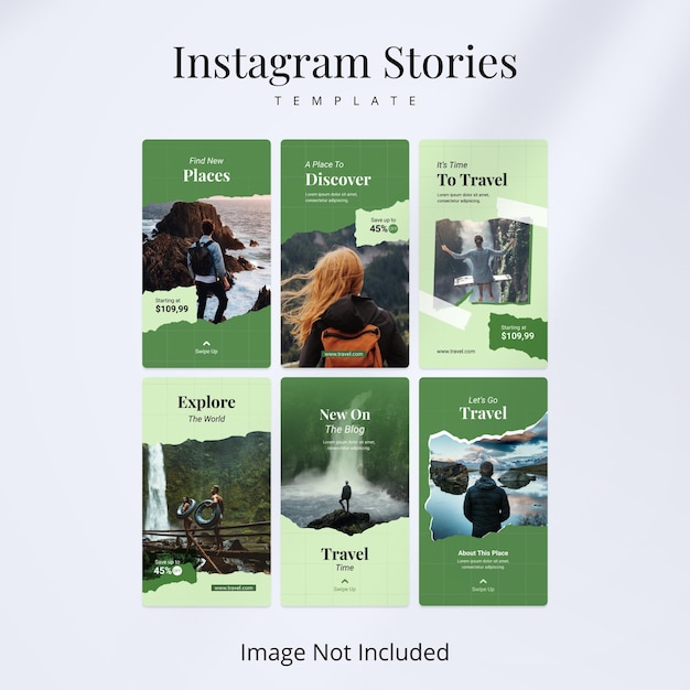 Modello di storie di viaggio su instagram