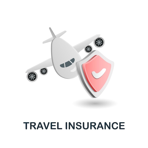 3d иллюстрация значка страхования путешествий из страховой коллекции creative travel insurance 3d значок для шаблонов веб-дизайна инфографика и многое другое