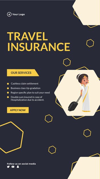 Travel insurance portrait template design