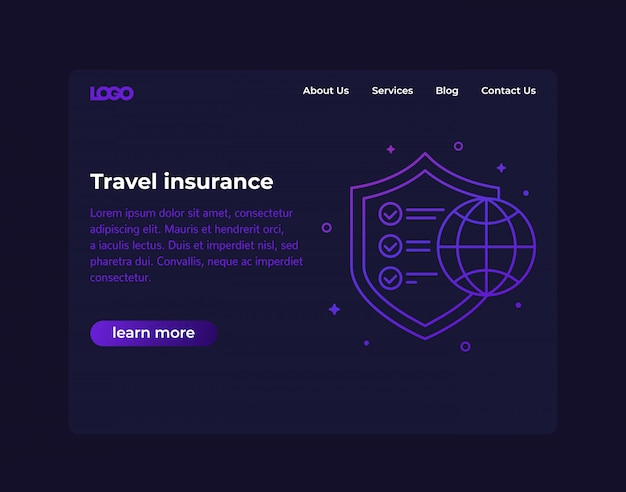 Travel insurance, website design,   template