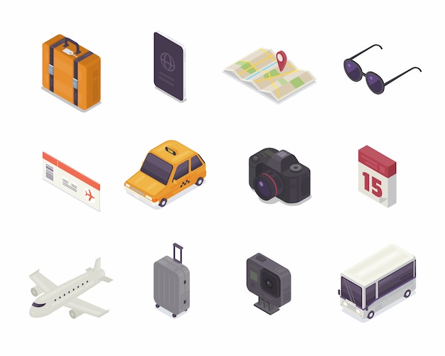 Travel Isometric icon.