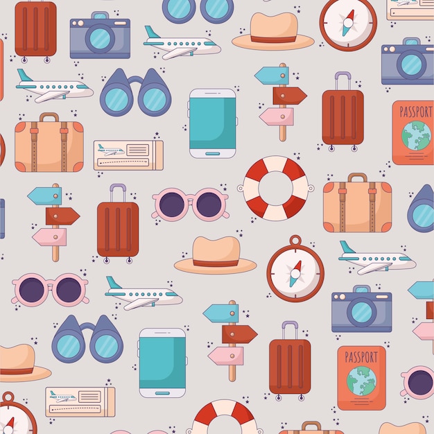 Travel items pattern