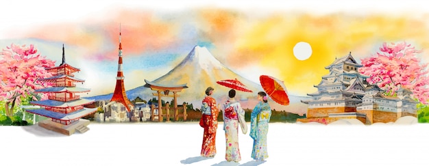 travel japan famous landmarks of the asian.