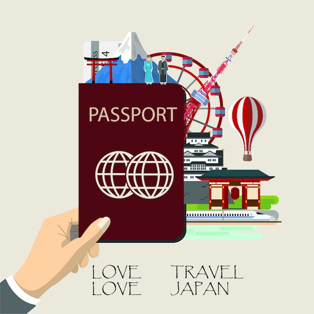 Vector travel  japan  infographic.