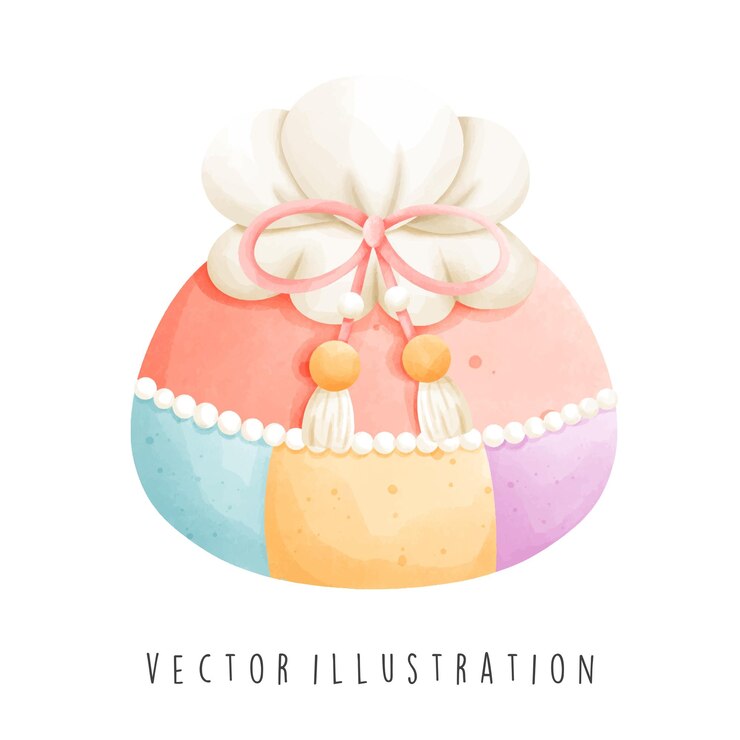 Vector 한국 스타일 가방 터 일러스트레이션의 한국 컬렉션 여행 수채화.