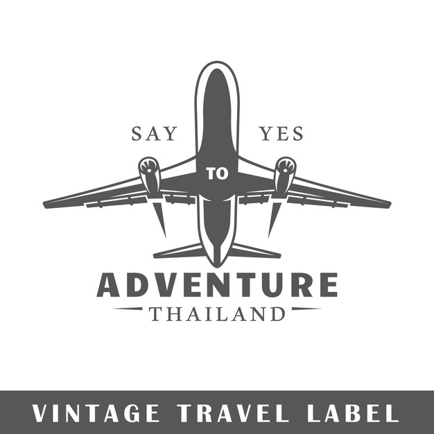 Travel label isolated on white background.  element. template for logo, signage, branding .