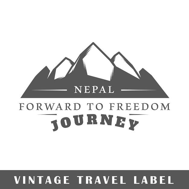 Vettore etichetta di viaggio isolata su sfondo bianco