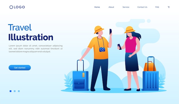 Travel landing page website illustration