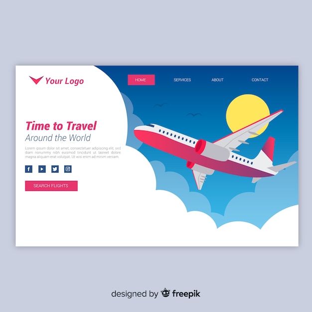 Vector travel landing page