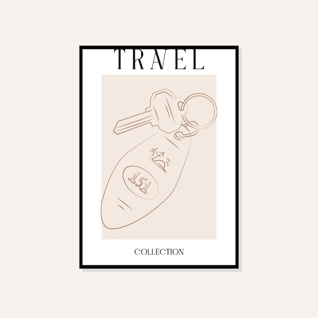 Travel and landmarks minimal illustration vector wall art poster design