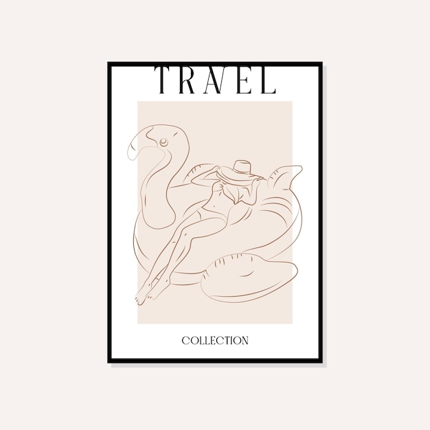 Travel and landmarks minimal illustration vector wall art poster design