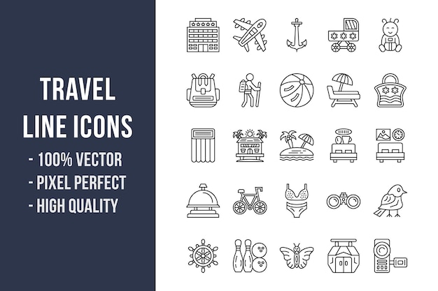 Travel Line Icons