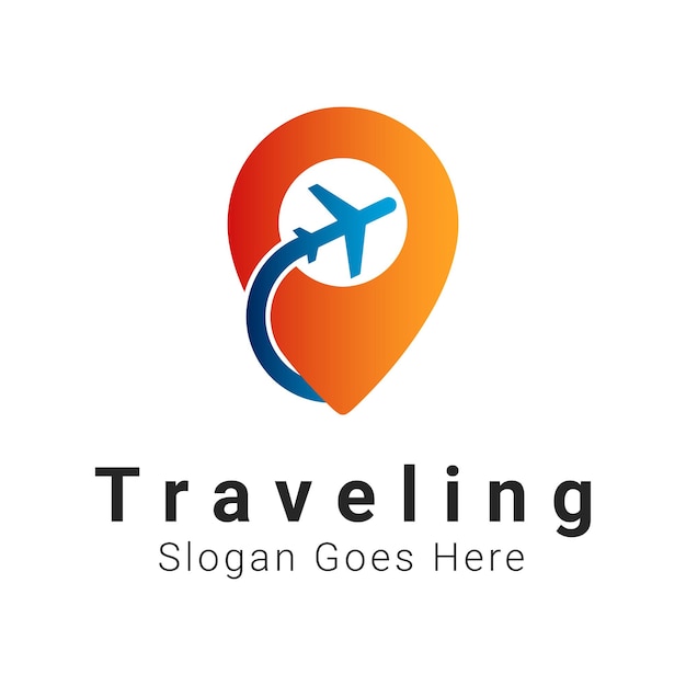 Vector travel location logo design traveling agency logotype