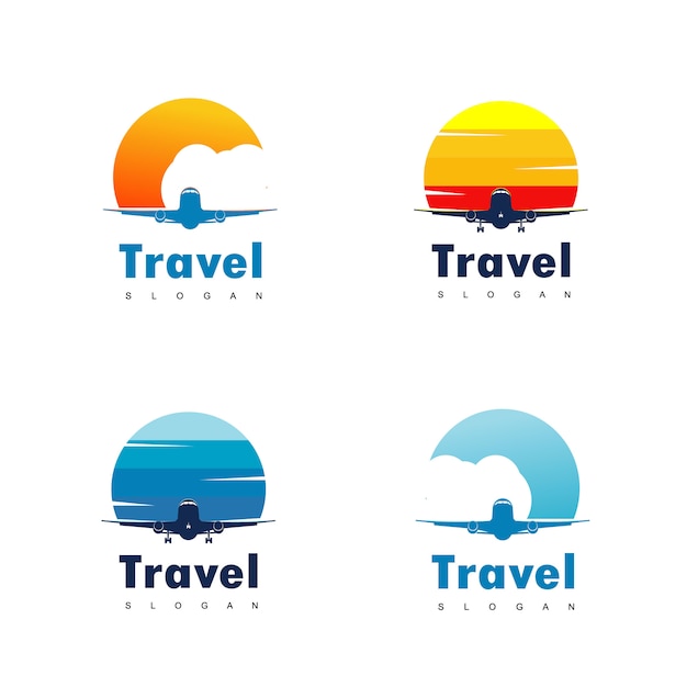 Vettore logo design di viaggio