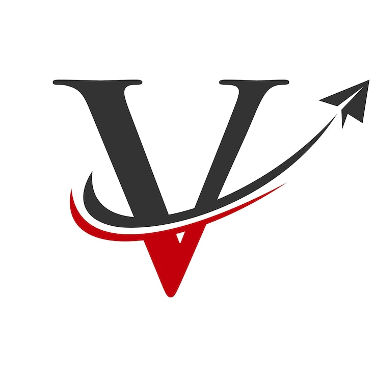 Vector travel logo op letter v vector template letter v air travel logo design
