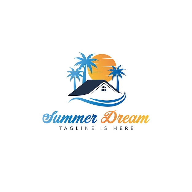 Векторная иллюстрация логотипа путешествия Дизайн логотипа отпуска Дизайн логотипа летнего путешествия