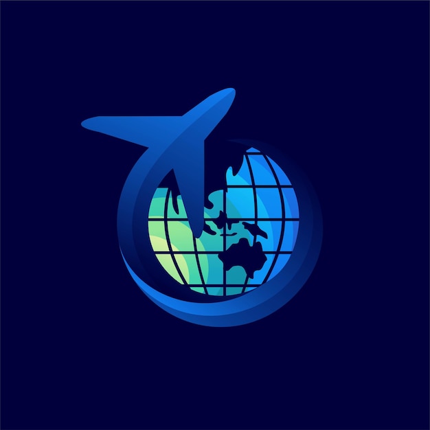 Vector travel logo with globe concept