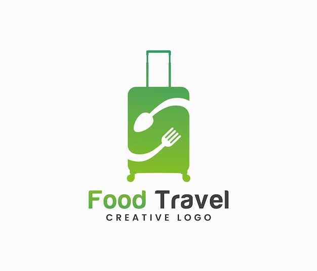 Travel logo with a hand holding a bag