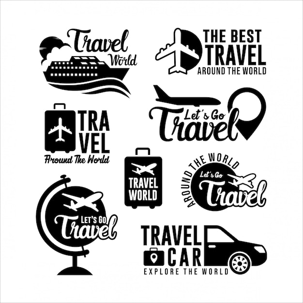 Collezione mondiale di logo da viaggio