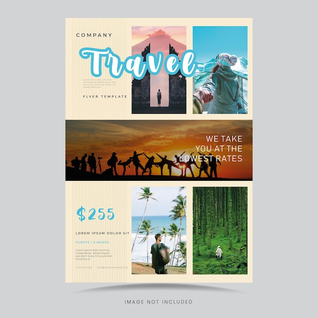 Vector travel magazine flyer design eps