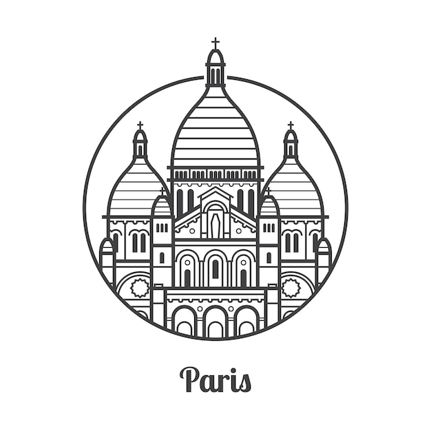 Vector travel paris icon