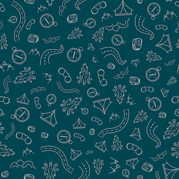 Travel Pattern Hand Draw Illustration