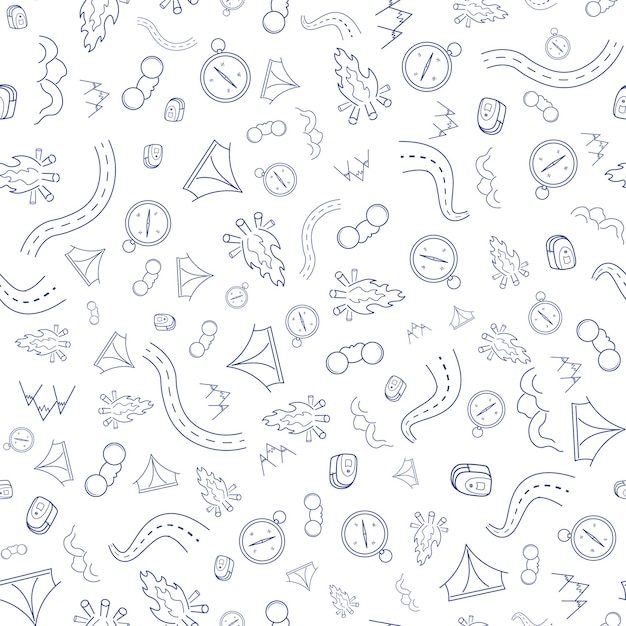 Travel Pattern Hand Draw Illustration