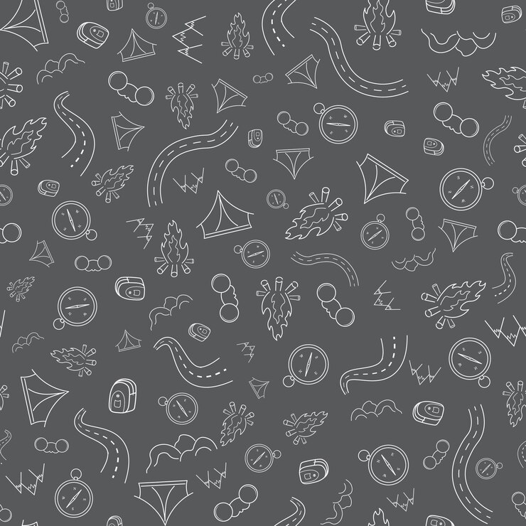Vector travel pattern hand draw illustration