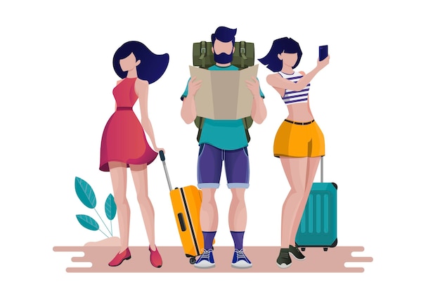 Vector travel people vector illustration