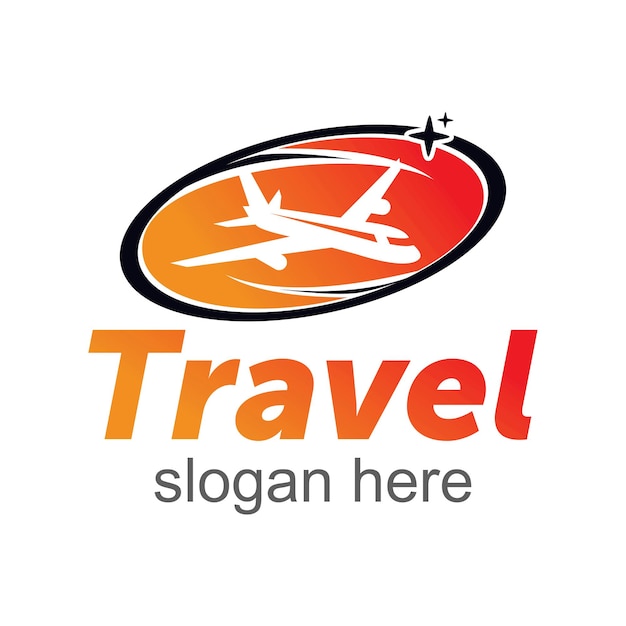 ベクトル 旅行機のロゴデザイン