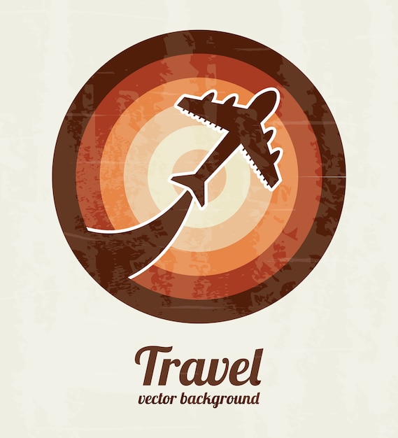 travel and plane over vintage background vector illustration