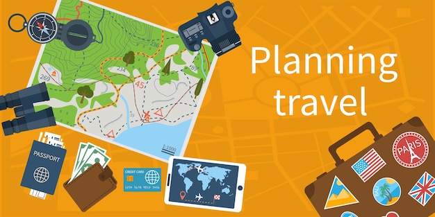 Vector travel planning concept